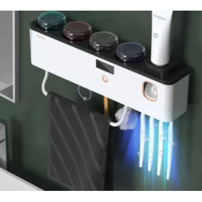 Sterilizator UV cu suport pentru periuță de dinți/Dozator de pastă