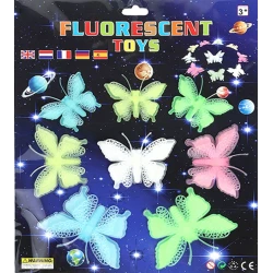 Stickere fosforoscente 8 Fluturi Multicolori