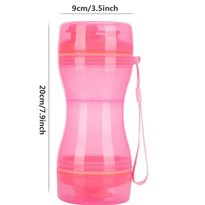 Sticla portabila de apa pentru animale de companie 2 in 1
