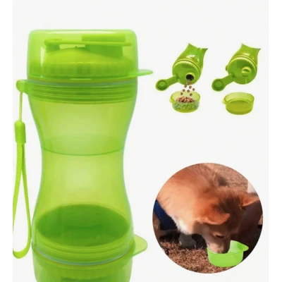 Sticla portabila de apa pentru animale de companie 2 in 1
