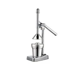 Storcator manual pentru fructe tip presa din inox cu recipient si strecuratoare inclusa argintiu
