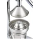 Storcator manual pentru fructe tip presa din inox cu recipient si strecuratoare inclusa argintiu