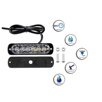 Stroboscop 6 LED lumini de avertizare pentru platforma  ATV  Tractor  Jeep  Off Road