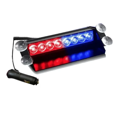 Stroboscop led auto 8 LED parbriz cob rosu albastru