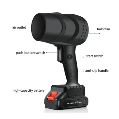 Suflanta de aer multifunctionala incarcare auto pentru gratar indepartare frunze si praf 1500 mAh Viteta de Rotatie 25000 RPM