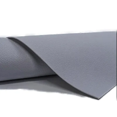 Sul autoadeziv din piele ecologica (imitatie piele) 75 CM x 250 CM GRI inchis cu textura