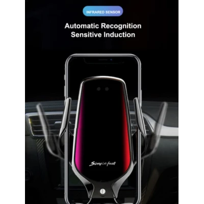 Suport Auto NEGRU R1 Senzor Incarcare Fast Charge Wireless