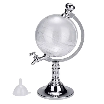 Suport cu dozator sub forma de glob pentru bauturi si lichide design practic capacitate 1.5L