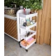 Suport depozitare cu 4 rafturi tip carucior modular pentru baie sau bucatarie