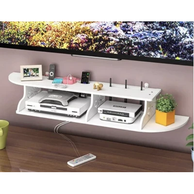 Suport elegant pentru router si alte dispozitive sau obiecte de decor 100x23cm alb