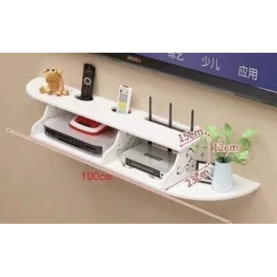 Suport elegant pentru router si alte dispozitive sau obiecte de decor 100x23cm alb