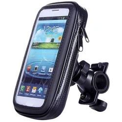 Suport husa telefon mobil LX 01 pentru bicicleta si motocicleta rezistent apa si socuri  touchscreen rotativ negru