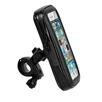 Suport husa telefon mobil LX 01 pentru bicicleta si motocicleta rezistent apa si socuri  touchscreen rotativ negru