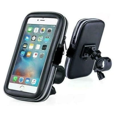 Suport husa telefon mobil LX 01 pentru bicicleta si motocicleta rezistent apa si socuri  touchscreen rotativ negru