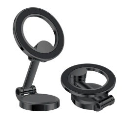 Suport magnetic auto rotativ la 360 grade cu baza rotunda pliabil 