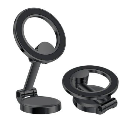 Suport magnetic auto rotativ la 360 grade cu baza rotunda pliabil