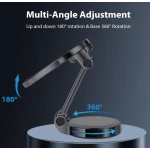Suport magnetic auto rotativ la 360 grade cu baza rotunda pliabil 
