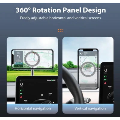 Suport magnetic auto rotativ la 360 grade cu baza rotunda pliabil