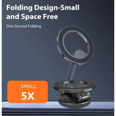 Suport magnetic auto rotativ la 360 grade cu baza rotunda pliabil