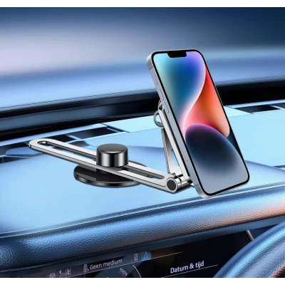 Suport magnetic si reglabil auto pentru telefon cu prindere pe bord F52