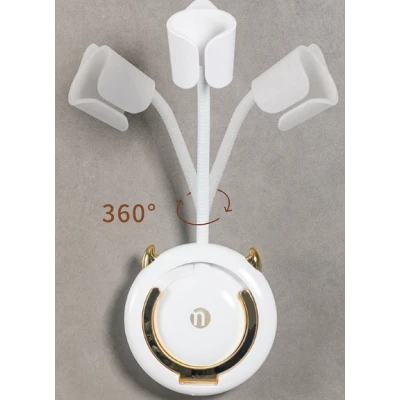 Suport pentru uscator de par cu unghi reglabil cu rotatie de 360 de grade Alb
