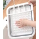 Suport pliabil pentru vase cu scurgator din silicon ALB/GRI