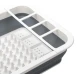 Suport pliabil pentru vase cu scurgator din silicon ALB/GRI