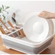 Suport pliabil pentru vase cu scurgator din silicon ALB/GRI