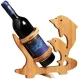 Suport sticla vin model delfin lemn bambus