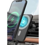 Suport telefon auto Andowl Q PD21 negru cu incarcare wireless reglabil