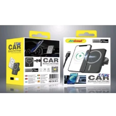 Suport telefon auto Andowl Q PD21 negru cu incarcare wireless reglabil