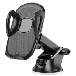 Suport telefon auto cu ventuza pentru bord negru
