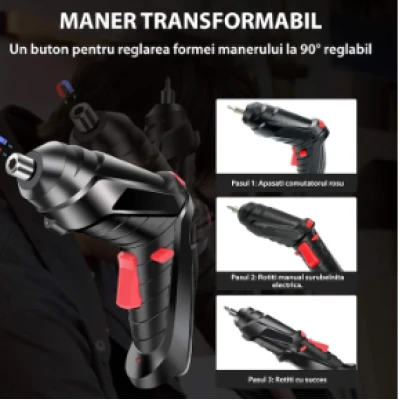 Surubelnita electrica fara fir cu 48 piese