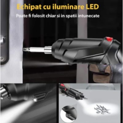 UB Surubelnita electrica fara fir cu 48 piese