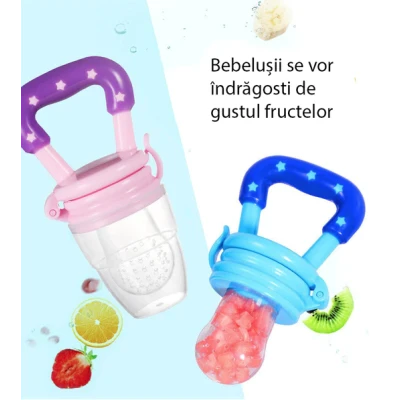 Suzeta dentitie pentru fructe ROZ