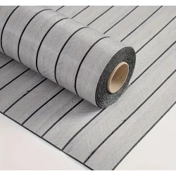 Tapet model riflaj lemn 3D GRI cu dungi 40 x 300cm