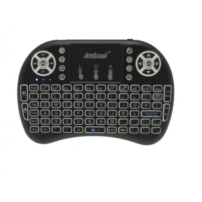 Tastatura Mini Wireless Q K07 cu Touchpad 2.4 GHz Iluminare RGB 7 Culori 