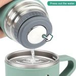 Termos 500 ml + 2 cesti otel inoxidabil verde