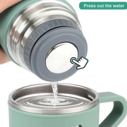 Termos 500 ml + 2 cesti otel inoxidabil verde