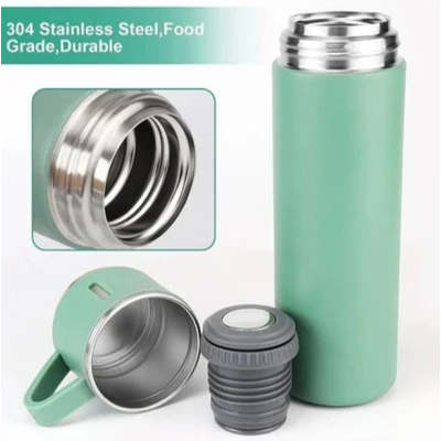 Termos 500 ml + 2 cesti otel inoxidabil verde