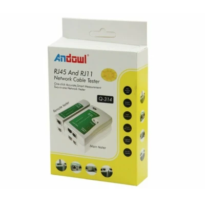 Tester Andowl Q314 cablu de retea RJ11 RJ45 25mA