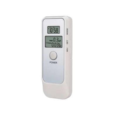 Tester de alcoolemie digital functie de ceas cronometru alb - AT002