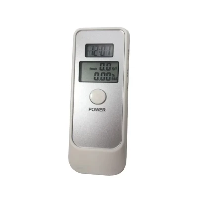 Tester de alcoolemie digital functie de ceas cronometru alb - AT002
