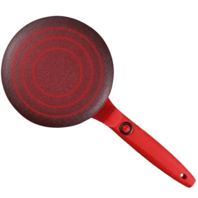 Tigaia electrica pentru clatite 20 cm ROSIE