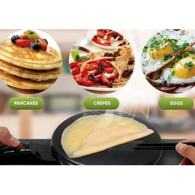 Tigaia electrica pentru clatite 20 cm ROSIE