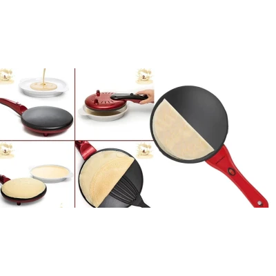 Tigaia electrica pentru clatite 20 cm ROSIE