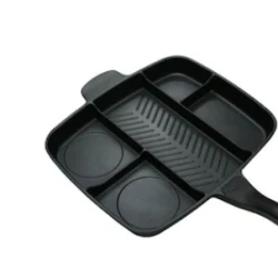 Tigaie grill multifunctionala cu 5 compartimente pentru gatit MANER LEMN