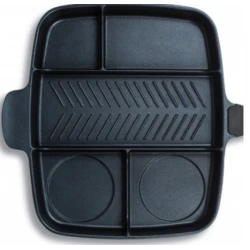 Tigaie grill multifunctionala cu 5 compartimente pentru gatit MANER LEMN