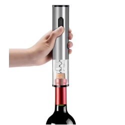 Tirbuson electric pentru sticle de vin cu dispozitiv inlaturare sigiliu Argintiu