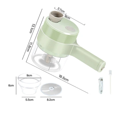UB Tocator 4 in 1 Electric pentru Alimente Ideal pentru Taiere Carne Legume Fructe Portabil Verde